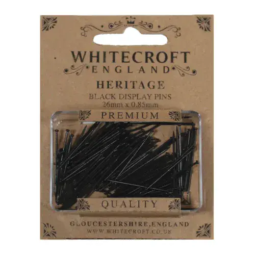 Heritage Black Craft Straight Pins 26mm X 0.85mm