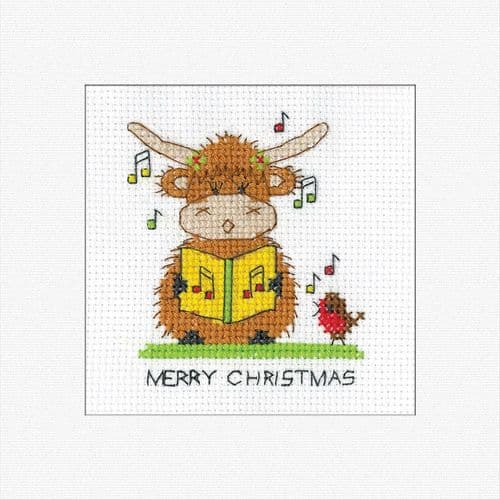 Highland Christmas Carol Card cross stitch kit