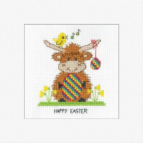 Highland Happy Easter Card cross stitch kit