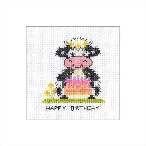 Highland Milkshake Birthday Cake Card cross stitch kit