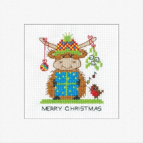Highland Mistletoe Card cross stitch kit