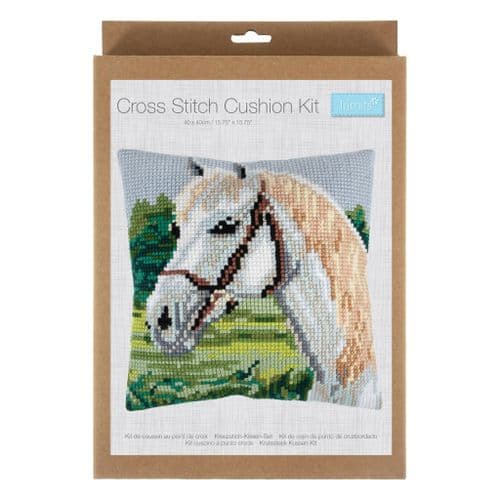 Horse White cushion cross stitch kit
