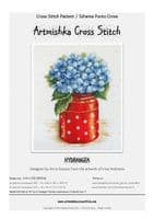 Hydrangea cross stitch chart by Artmishka Cross Stitch