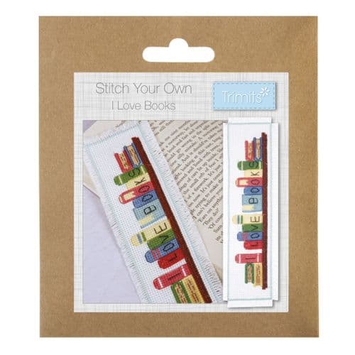 I Love Books Bookmark cross stitch kit