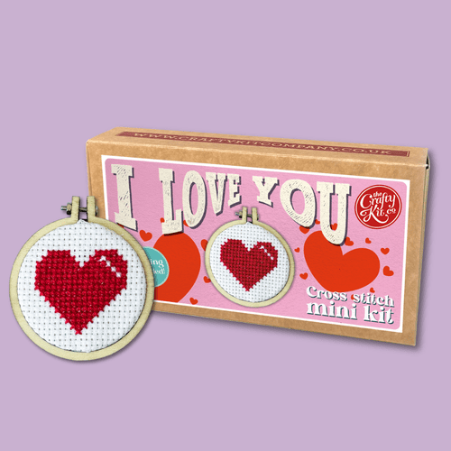 I Love You Matchbox Mini Cross Stitch Kit