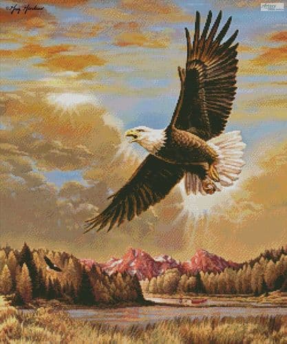 Inspirational Flying Eagle by Artecy printed cross stitch chart