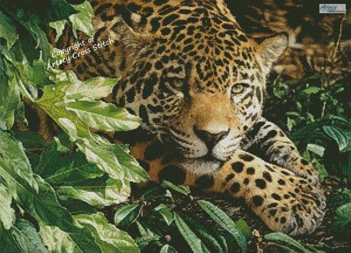 Jaguar at Rest by Artecy printed cross stitch chart