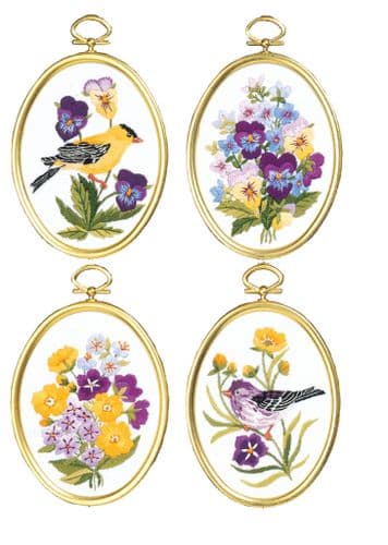 Janlynn Wild Flowers and Finches Freestyle Embroidery Kit