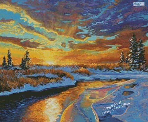 January Sunrise by Artecy printed cross stitch chart