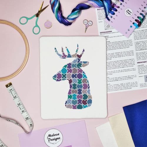 Jigsaw Deer by Meloca Designs printed cross stitch chart