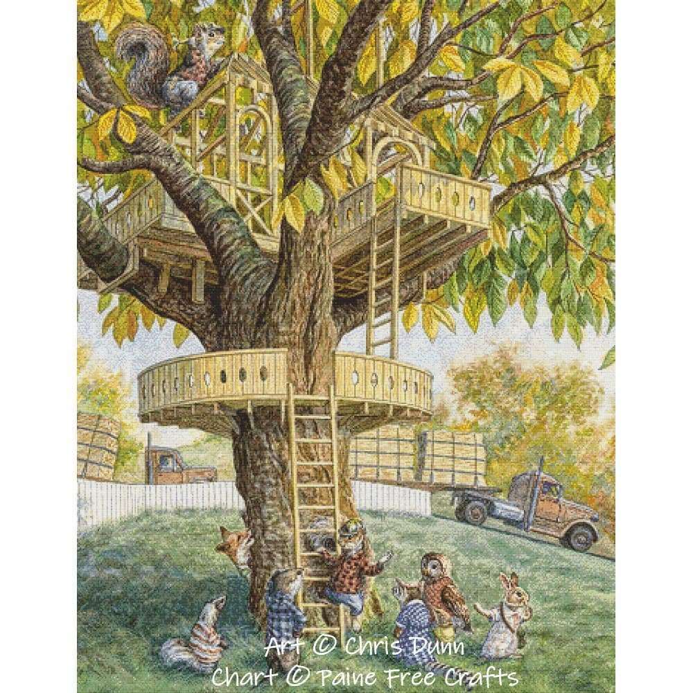 Jimmys Treehouse by Paine Free Crafts printed cross stitch chart