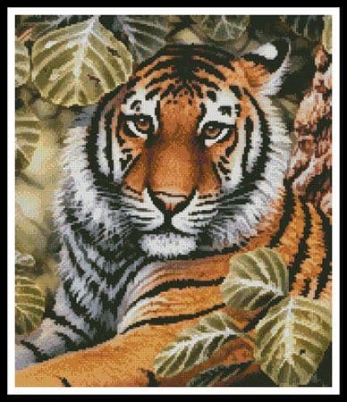 Jungle Tiger (Crop) by Artecy printed cross stitch chart