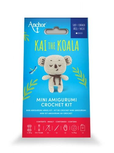Kai the Koala Mini Amigurumi Crochet Kit by Anchor