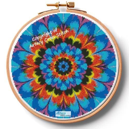 Kaleidoscope 2 Hoop (Large) by Artecy printed cross stitch chart