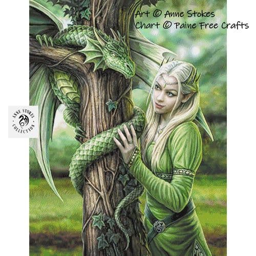 Kindred Spirits (Anne Stokes) by Paine Free Crafts printed cross stitch chart