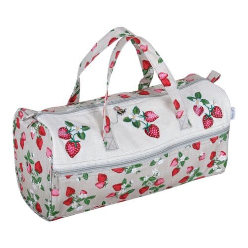 Knitting Bag: Embroidered: Strawberry Greenhouse