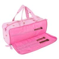 Knitting Bag with Pin Storage: Embroidered Cherries