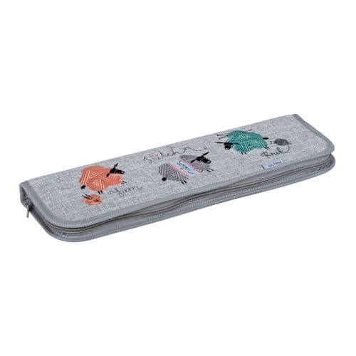 Knitting Needle Case: Embroidered: Knit Happens
