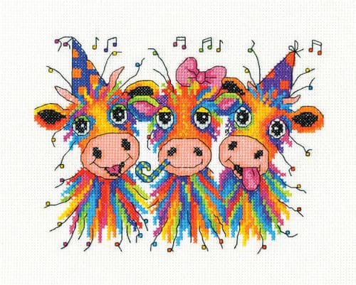 Ladies' NIght cross stitch kit - Party Animals by Michaela Learner