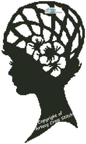Lady Silhouette 14 by Artecy printed cross stitch chart