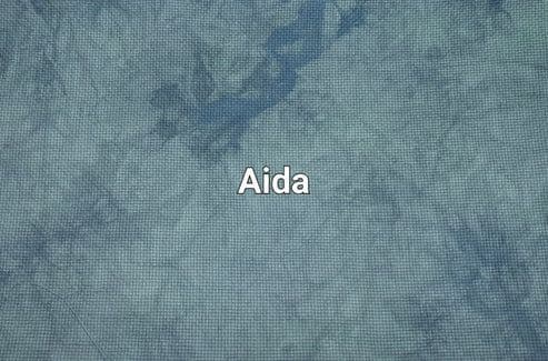 Lagoon Aida hand dyed by Fabrics by CraftiKate