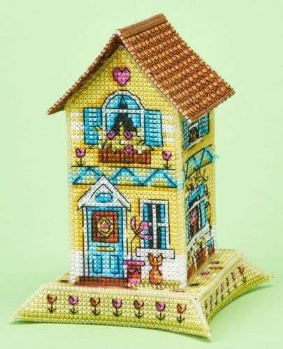 Lakeside Needlecraft 3D Tall Summer House Printed cross stitch kit