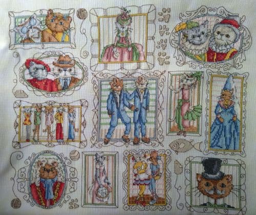 Lakeside Needlecraft Cats Through Time printed cross stitch chart