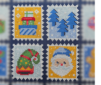 Lakeside Needlecraft Christmas Stamps PDF emailed cross stitch chart & kit options