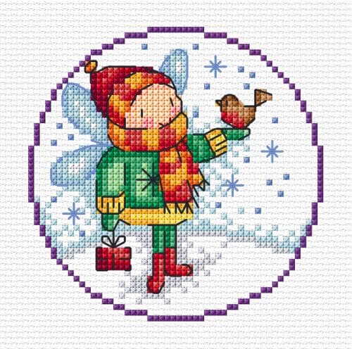 Lakeside Needlecraft Fantasy Winter Fairy Printed cross stitch chart - EXCESS STOCK