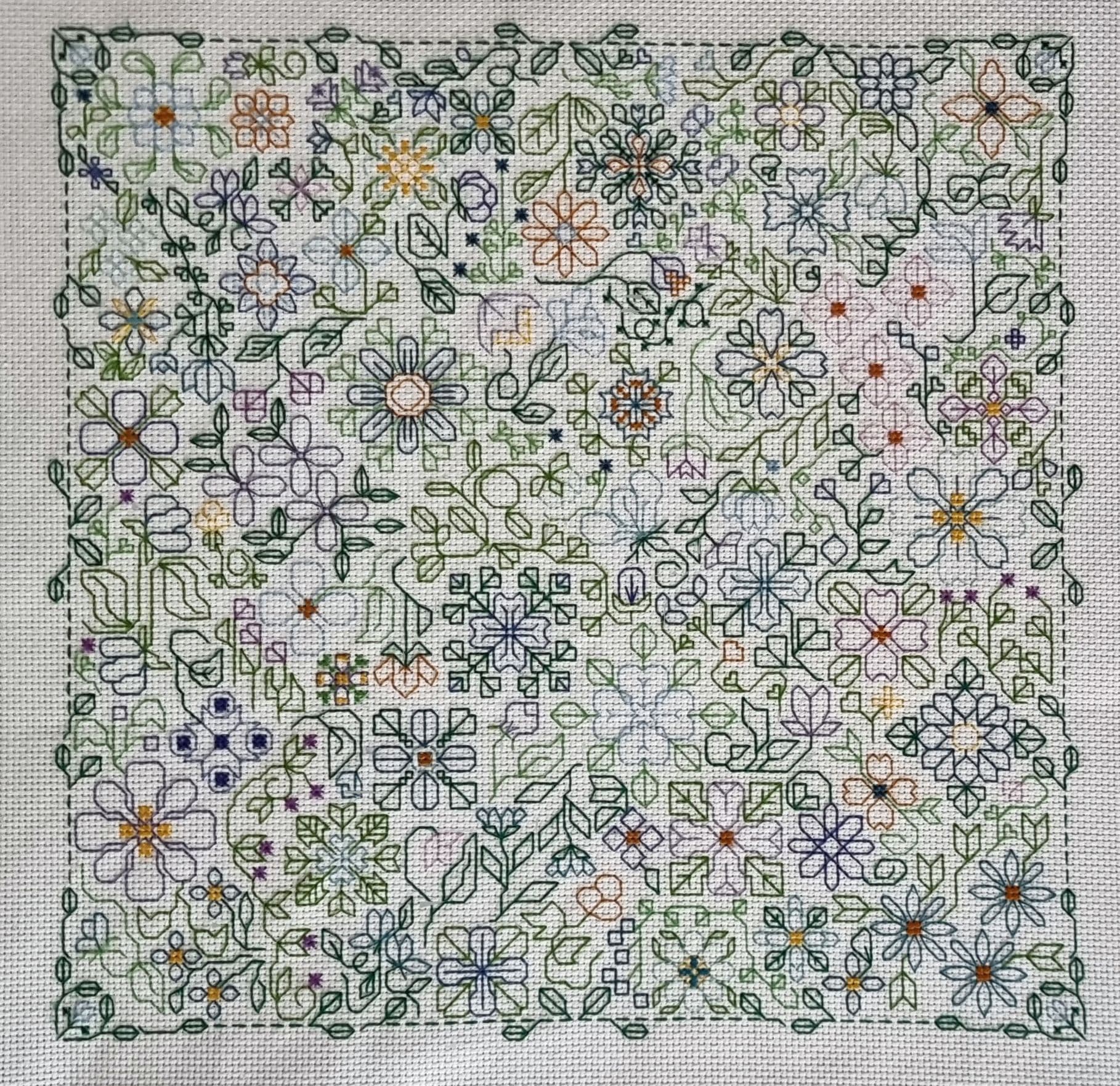 Needlecraft Examples Lakeside Needlecraft Floral Doodle design PDF cross stitch chart & kit ...