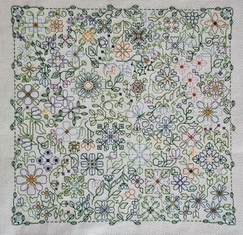 Lakeside Needlecraft Floral Doodle design Printed cross stitch chart & kit options
