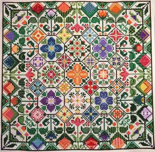 Lakeside Needlecraft Floral Octagons printed chart & kit options
