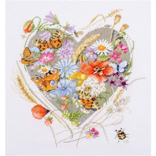 Lanarte A Heart of Flowers Counted Cross Stitch Kit
