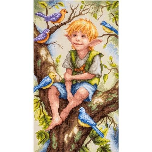 Lanarte Chatter Among the Leaves Counted Cross Stitch Kit