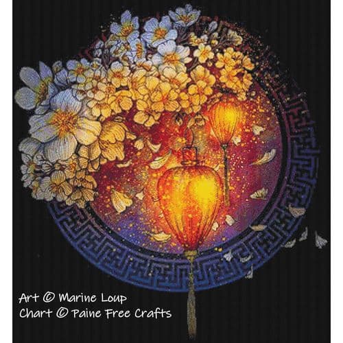 Lantern by Paine Free Crafts printed cross stitch chart