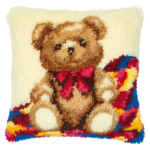 Latch Hook Kit: Cushion: Teddy 1 by Vervaco - EXCESS STOCK