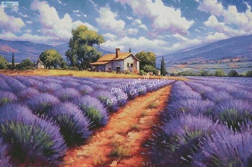 Lavender Farm (Large) by Artecy printed cross stitch chart