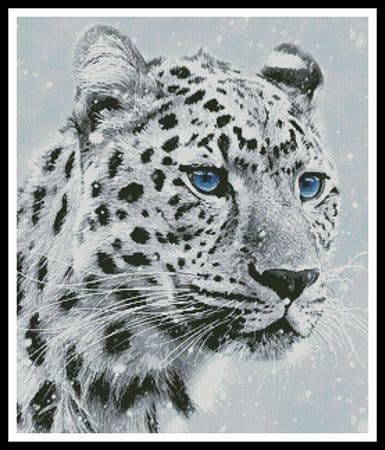 Leopard in Snow by Artecy printed cross stitch chart