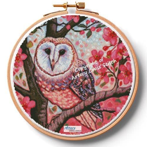 Life's a Hoot Hoop (Extra Large) by Artecy printed cross stitch chart