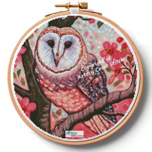 Life's a Hoot Hoop (Large) by Artecy printed cross stitch chart