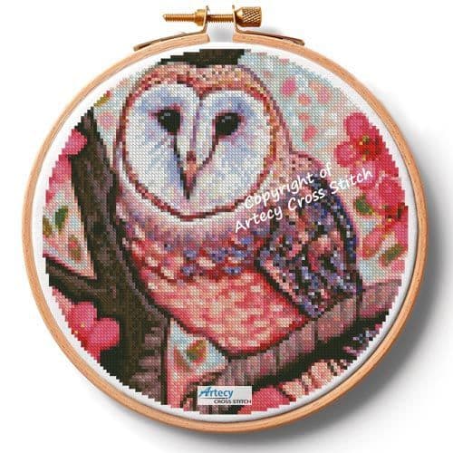 Life's a Hoot Hoop (Medium) by Artecy printed cross stitch chart