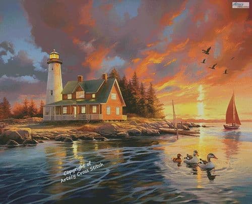 Lighthouse Inlet (Large) by Artecy printed cross stitch chart