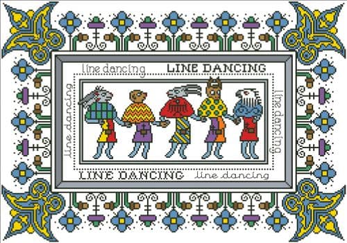 Line Dancing by Arelate Studio cross stitch chart