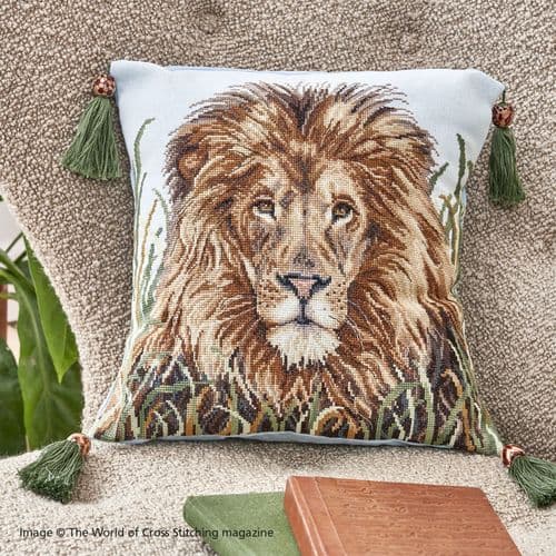 Lion Cushion WOXS Issue 348 project pack