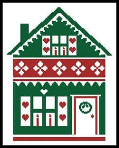 Little Christmas Cottage 2 by Artecy printed cross stitch chart