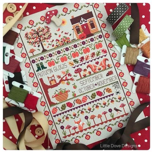 Little Dove Designs Autumn Glows printed cross stitch chart