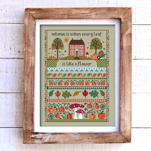 Little Dove Designs Pumpkin Cottage printed cross stitch chart
