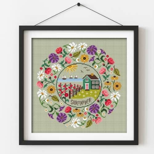 Little Dove Designs Seasonal Circle - Summer printed cross stitch chart