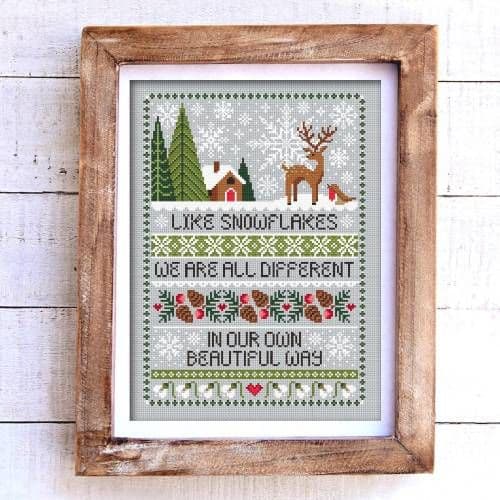 Little Dove Designs Snowflakes printed cross stitch chart