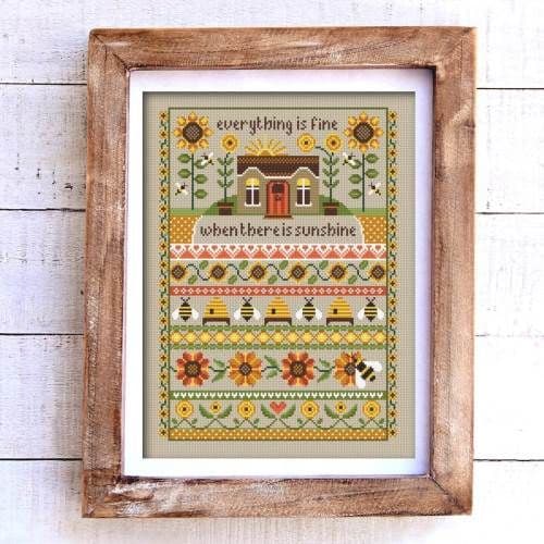 Little Dove Designs Sunflower Cottage printed cross stitch chart